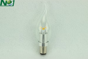 B15 SBC LED Flame tip bulb COB version