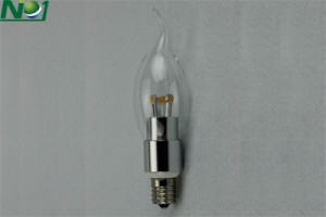 E17 Dimmable LED Flame tip bulb COB version