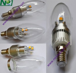 overview of 5W 5152 dimmable LED Candle bulb