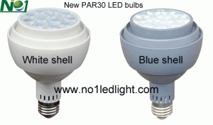blue shell and white shell of PAR30 LED bulb