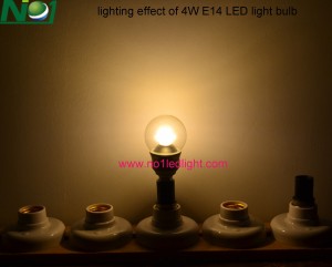 lighting effect of 4W E14 LED light bulbs